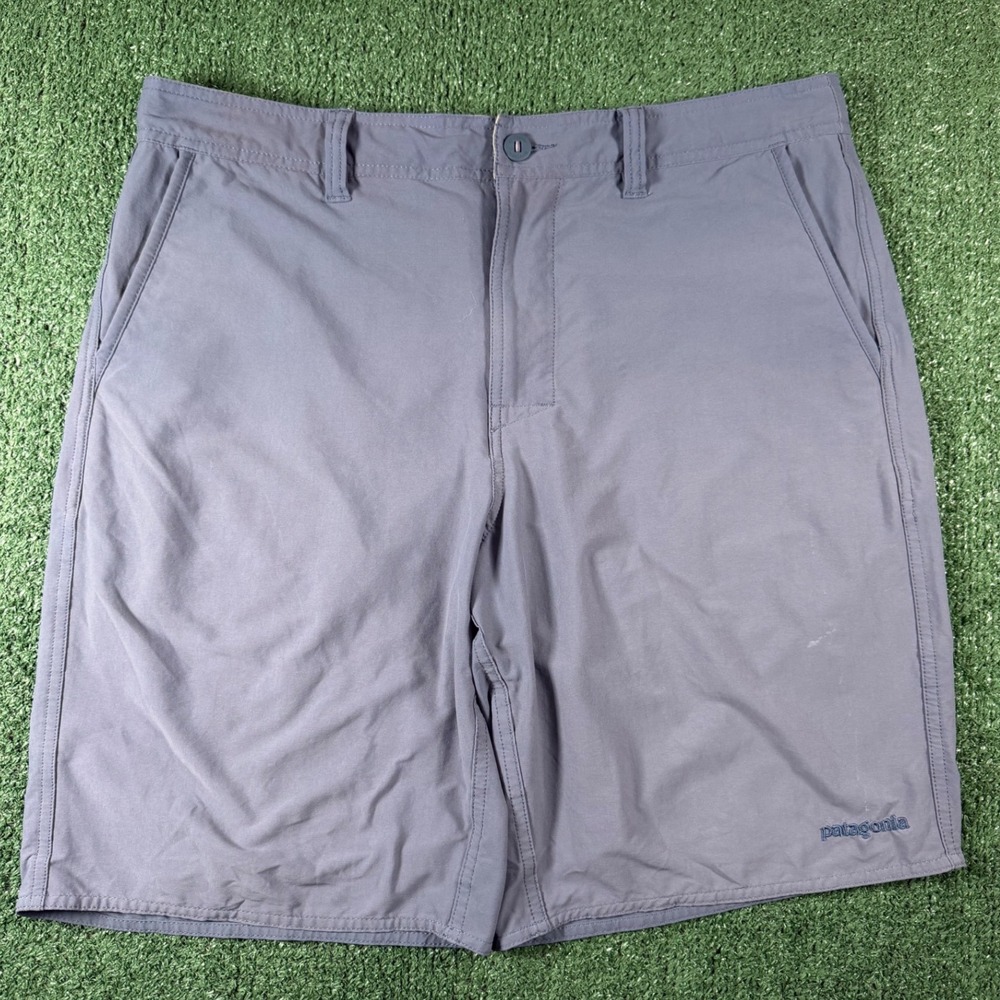 Patagonia Shorts Mens 35 Blue Good Nylon Stretch Hiking Fishing Worn Wear